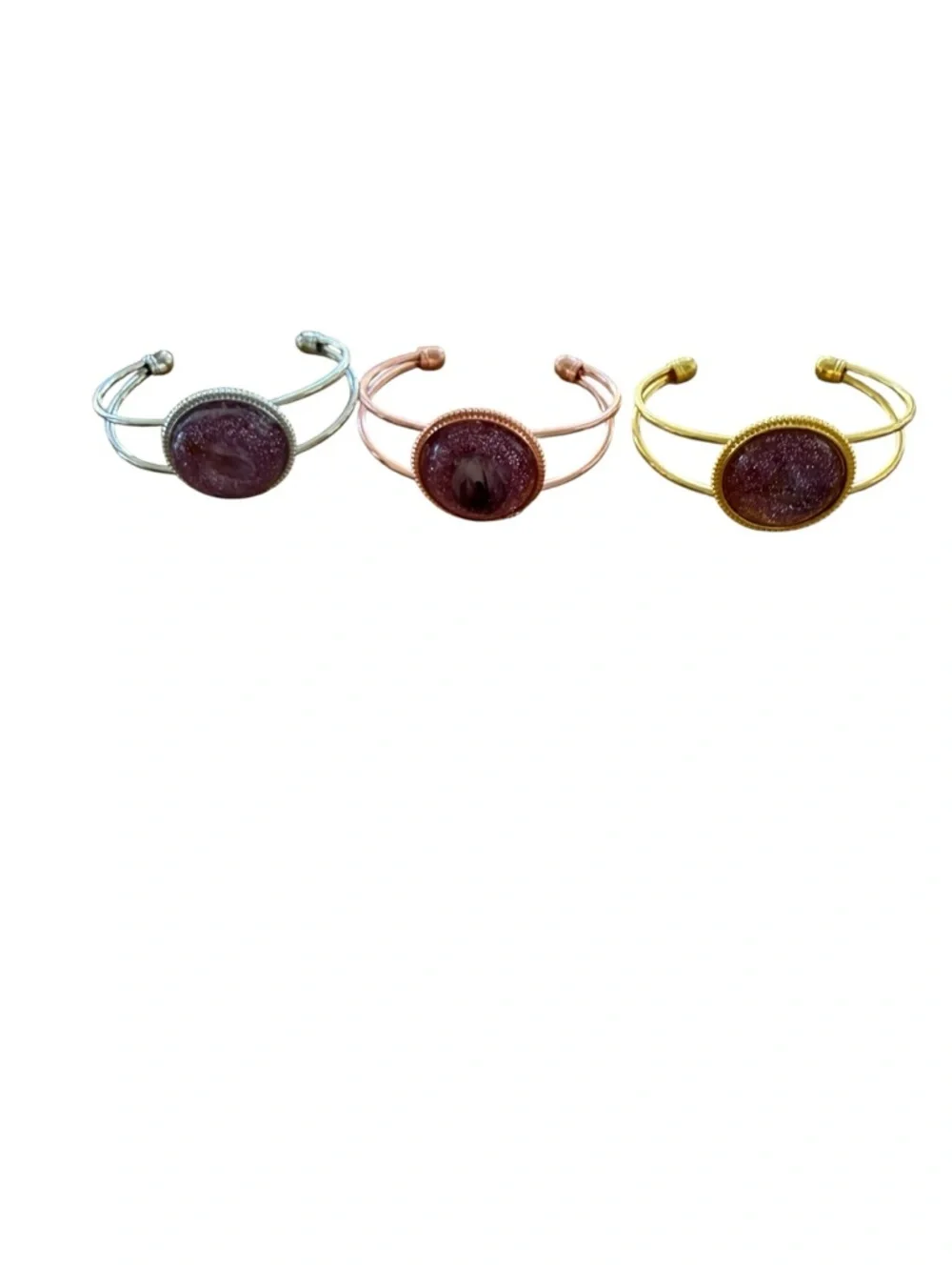Key West Artist Tri-color Set of Resin Art Bangles